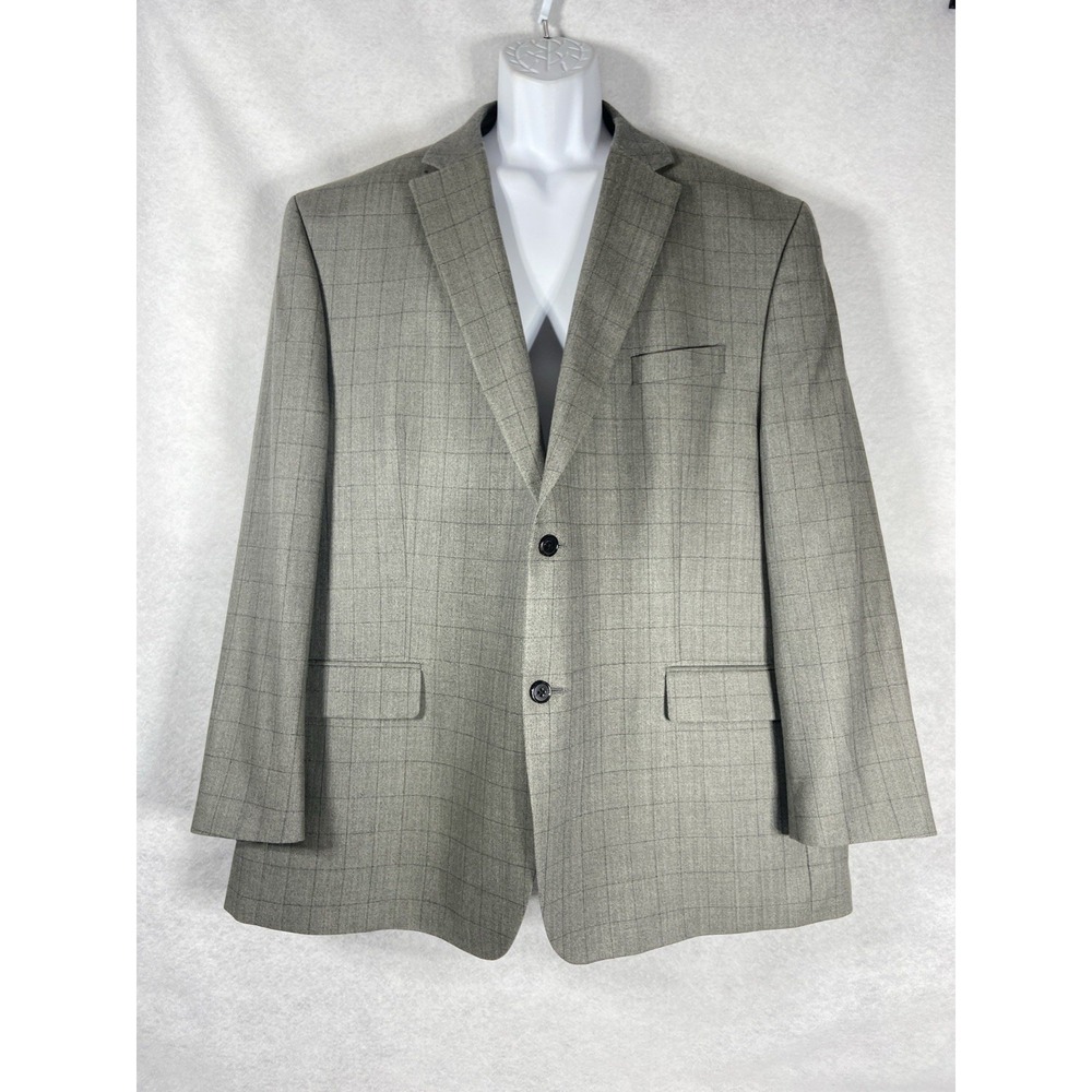 Lauren Ralph Lauren Blazer Men's 50R Gray Sport Coat Plaid Silk Wool Blend